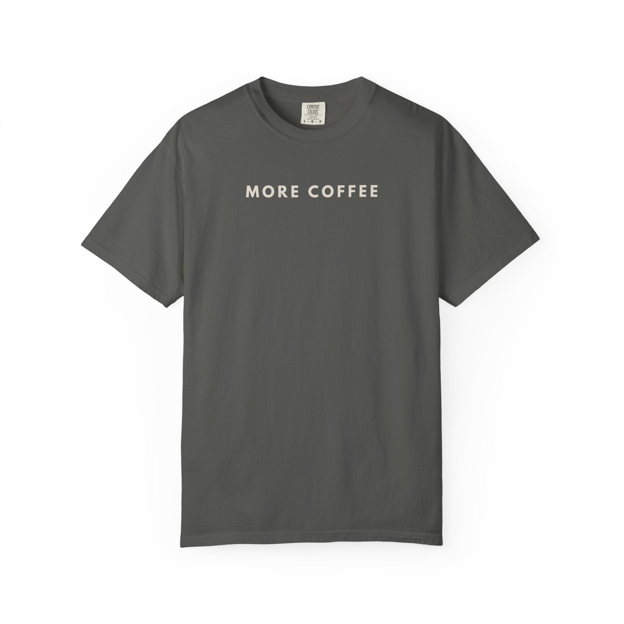 more coffee graphic tee in pepper