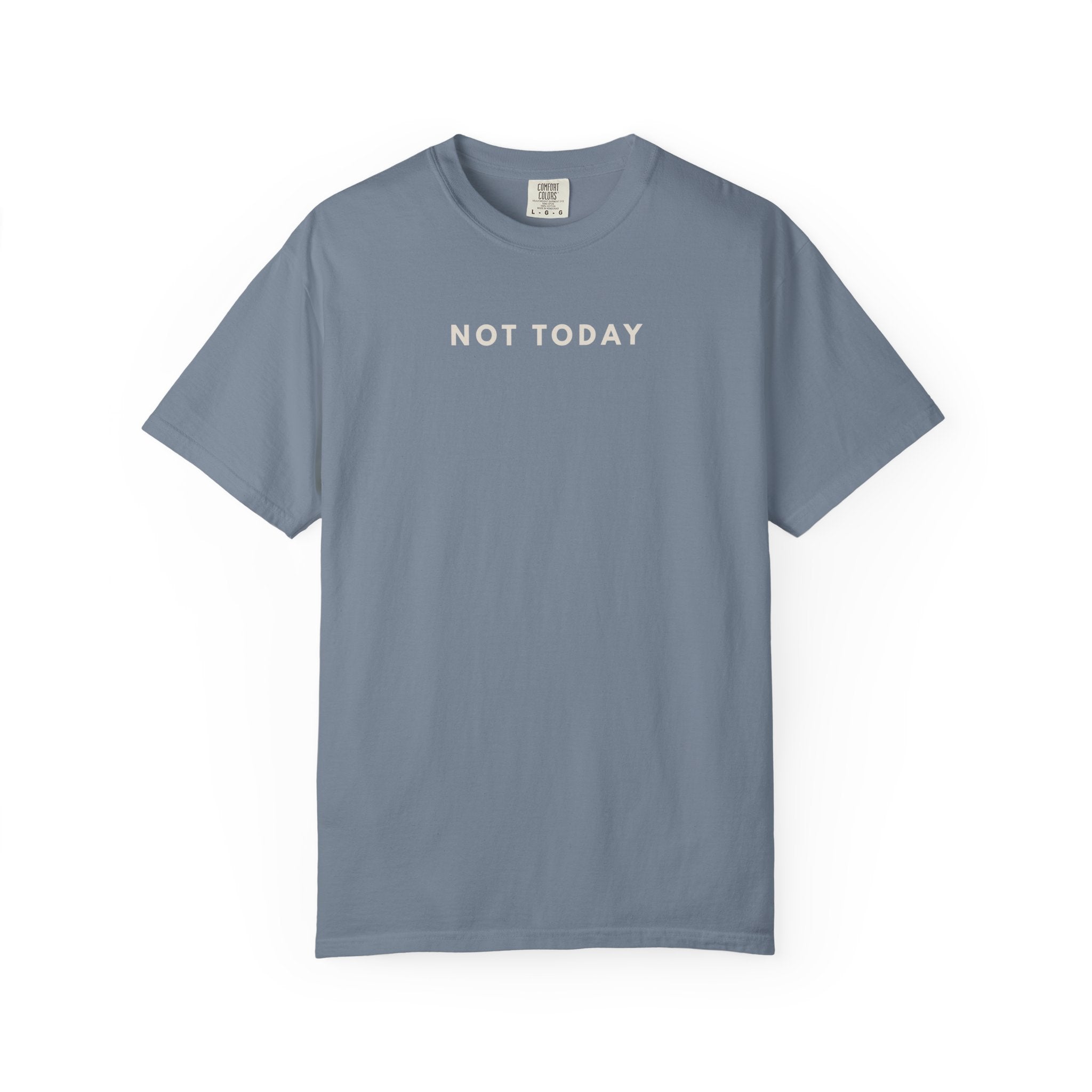 not today graphic tee in blue jean