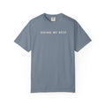 doing my best graphic tee in blue jean